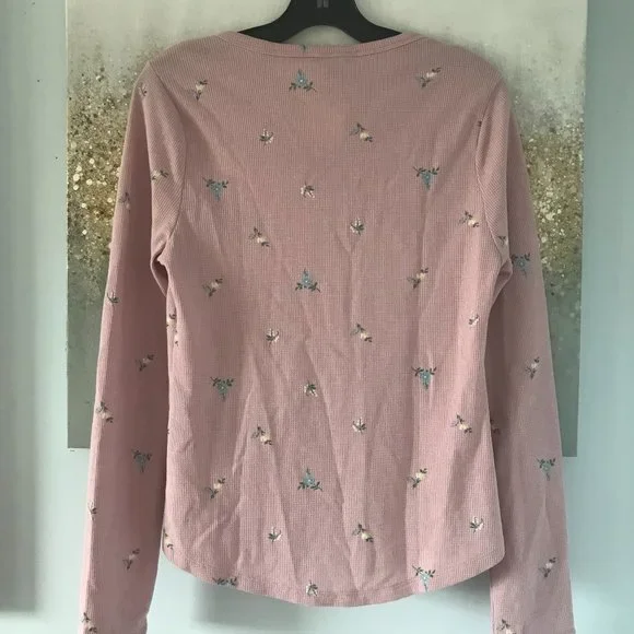 Lucky Brand Pink Floral Henley (NWT) - Picture 8 of 14